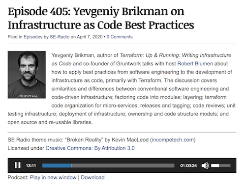 SE Radio Interview: Yevgeniy Brikman on Infrastructure as Code Best Practices
